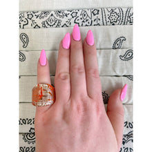 Load image into Gallery viewer, Orange Gold Crackle Art to Wear Glass Blown Multi-Color Statement Cocktail Ring