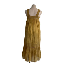 Load image into Gallery viewer, Doen Boho Prairie Yellow Organic Cotton Midi Dress Ruffle Detail XS
