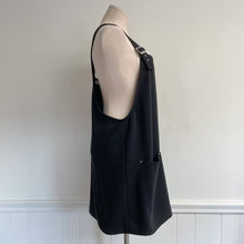 Load image into Gallery viewer, Revolve Amanda Uprichard Black Overall Apron-Style Mini Dress Tank Sleeve with Buckles L
