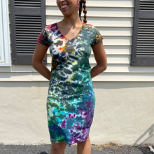 Load image into Gallery viewer, Vintage y2k Tie Dye Multi Color Rainbow T-shirt Dress M
