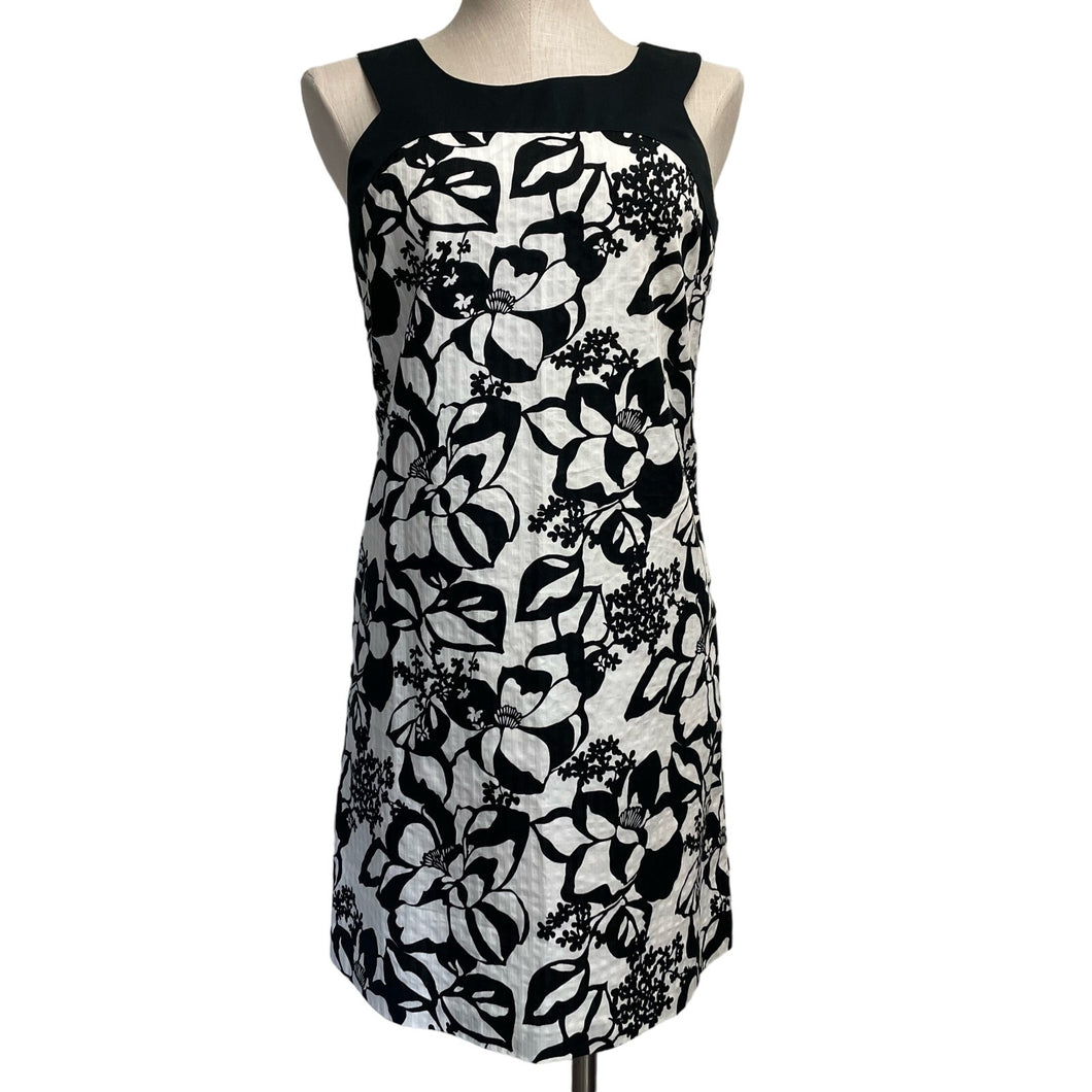 y2k Loft Black White Floral Shift Sheath Short Mini Dress 4 P Karnet Creative y2k Loft Black White Floral Shift Sheath Short Mini Dress 4 P Karnet Creative