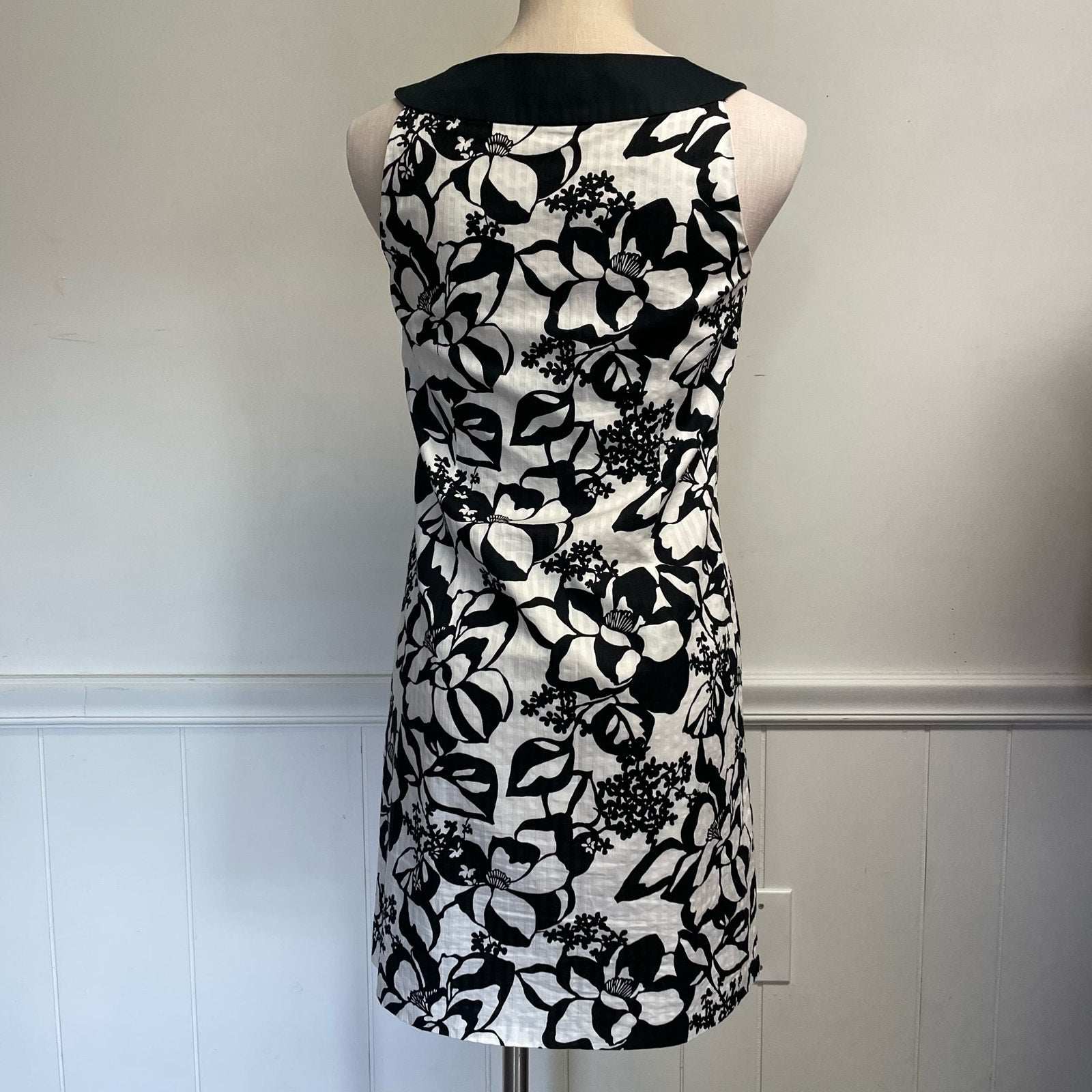 loft black and white dress y2k Loft Black White Floral Shift Sheath Short Mini Dress 4 P – Karnet  Creative