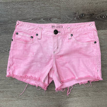 Load image into Gallery viewer, Free People Upcycled Barbie Pink Tie Dye Denim Shorts Sz 31
