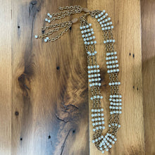 Load image into Gallery viewer, Vintage 70s Gold Tone Pearl Statement Chain Belt
