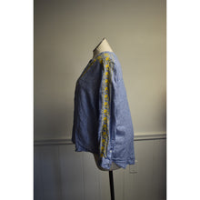 Load image into Gallery viewer, J. Crew Embroidered Blue White Striped 100% Linen Tunic Summer Blouse Top 2X
