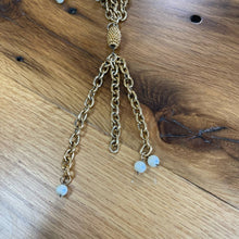 Load image into Gallery viewer, Vintage 70s Gold Tone Pearl Statement Chain Belt
