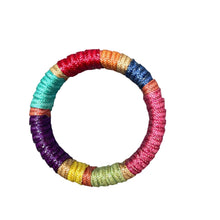 Load image into Gallery viewer, Vintage 1970s Rainbow Woven Bangle Rope Bracelet
