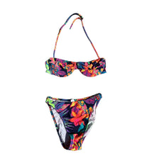 Load image into Gallery viewer, Vintage 80s 90s Multicolored Rainbow Tropical Bikini Swimsuit L
