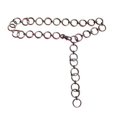 Load image into Gallery viewer, Vintage y2k Silver Circle Metal Chain Link Adjustable Belt
