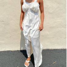 Load image into Gallery viewer, Vintage 1940s White Lace Bias Slip Maxi Dress Nightgown
