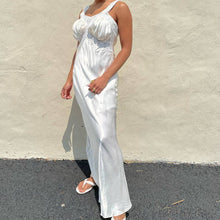 Load image into Gallery viewer, Vintage 1940s White Lace Bias Slip Maxi Dress Nightgown
