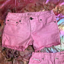 Load image into Gallery viewer, Free People Upcycled Barbie Pink Tie Dye Denim Shorts Sz 31
