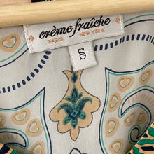 Load image into Gallery viewer, Creme Fraiche 100% Silk Classic Paisley Green Print Tunic Dress S
