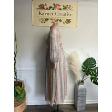 Load image into Gallery viewer, Vintage 1970s Maxi Pastel Prairie Boho Maxi Full Length Long Sleeve Dress SZ 10
