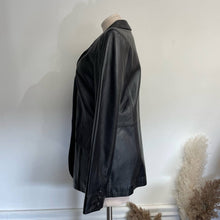 Load image into Gallery viewer, NWT Vintage 90s Classic Black Lambskin Leather Blazer M
