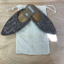 Load image into Gallery viewer, Llani Slippers Gray Beaded Mules Pointed Toe Sz EU 39
