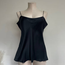 Load image into Gallery viewer, FRAME Classic Black Sleeveless Silk Blouse Spaghetti Straps Sz L

