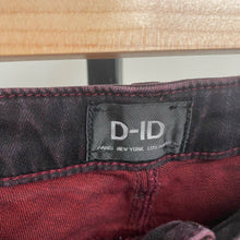 Load image into Gallery viewer, D-ID Classic Burgundy Maroon Waxed Coated Black Skinny Jeans Pants Sz 29
