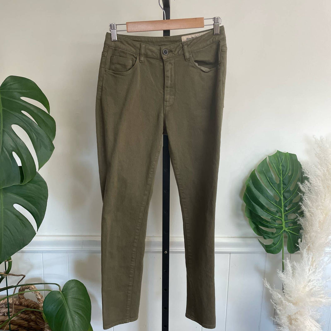 Novemb3r Italian Unisex Streetwear  Novemb3r Loop Jean Olive Green Khaki Pants Sz 29