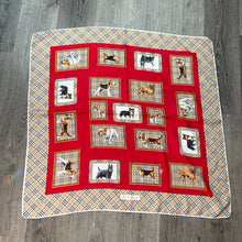 Load image into Gallery viewer, Vintage Authentic Designer Burberrys Dog Large Silk Scarf
