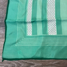 Load image into Gallery viewer, Vintage 1970s 70s Green Acetate Graphic Print Neckerchief Square Scarf
