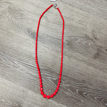 Load image into Gallery viewer, Vintage Scarlet Red Beaded Long Graduated Faceted Necklace
