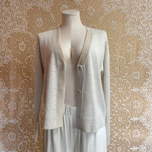 Load image into Gallery viewer, Eileen Fisher Cream Tan Button-Up Cardigan V-neck Sz XXS
