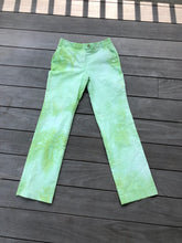 Load image into Gallery viewer, Upcycled Pastel Rainbow Hand Tie Dye Green Vintage 1990s Cotton Trouser Pants
