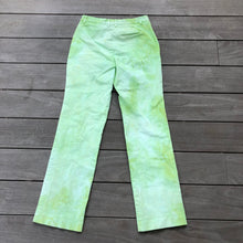 Load image into Gallery viewer, Upcycled Pastel Rainbow Hand Tie Dye Green Vintage 1990s Cotton Trouser Pants
