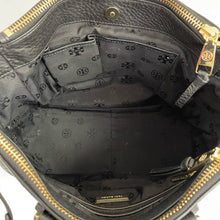 Load image into Gallery viewer, Tory Burch Robinson Pebbled Square Tote Black Purse Handbag Crossbody

