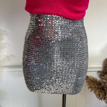 Load image into Gallery viewer, Vintage 1970s Silver Sequin Tube Skirt Top Festive Holiday One Size
