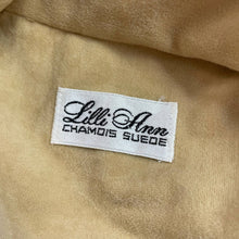 Load image into Gallery viewer, Vintage 1980s Lilli Ann Chamois Micro Faux Suede Tan Long-Sleeved Dress Button-front High Neck

