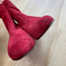 Load image into Gallery viewer, Stuart Weitzman Red Suede Pointed Toe Booties Sz 9
