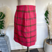 Load image into Gallery viewer, 90s Maxou Vintage 90s y2k Hot Pink Tartan Plaid Pencil Skirt Sz 6
