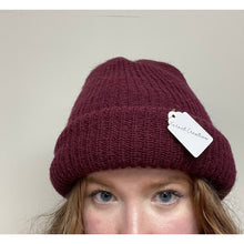 Load image into Gallery viewer, Vintage Burgundy Winter Beanie Knit Hat Unisex
